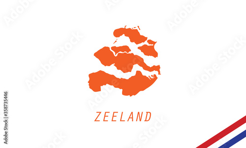 Zeeland map Holland province Netherlands region vector illustraton  photo