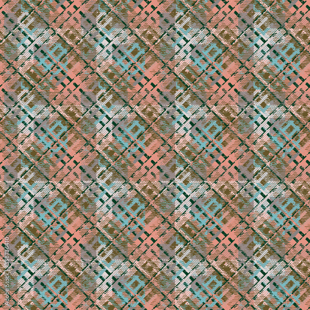 Jeans Tattersall or Windowpane Plaid background. Denim Seamless Vector Textile Pattern. Blue jeans cloth with Check Repeating Pattern Tile. Father's Day Background. Men's Fashion Fabric