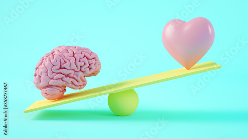 Tela Brain versus Heart 3d rendering