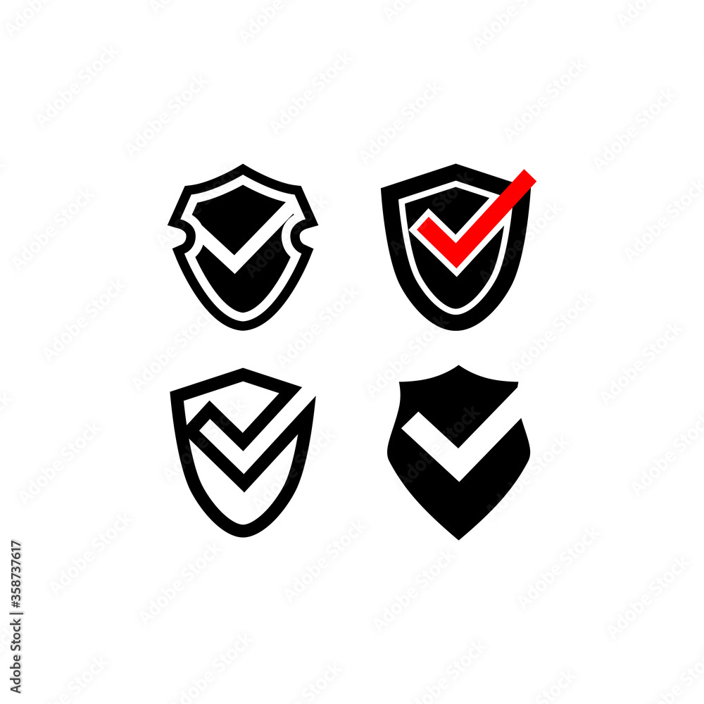 Shield check mark icon vector logo Shield check mark icon vector logo
