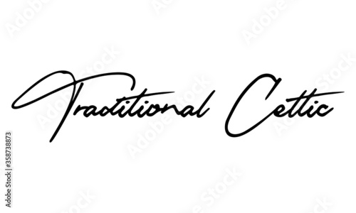 Traditional Celtic Typography Black Color Text On 
White Background