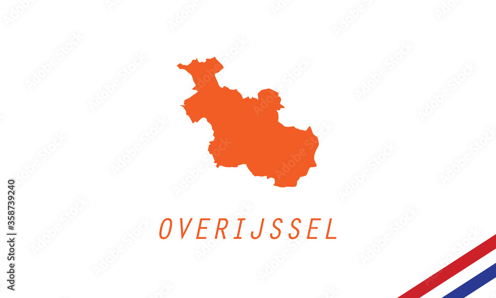Overijssel map Netherlands province Holland region sign vector illustration Overijssel map Netherlands province Holland region sign vector illustration