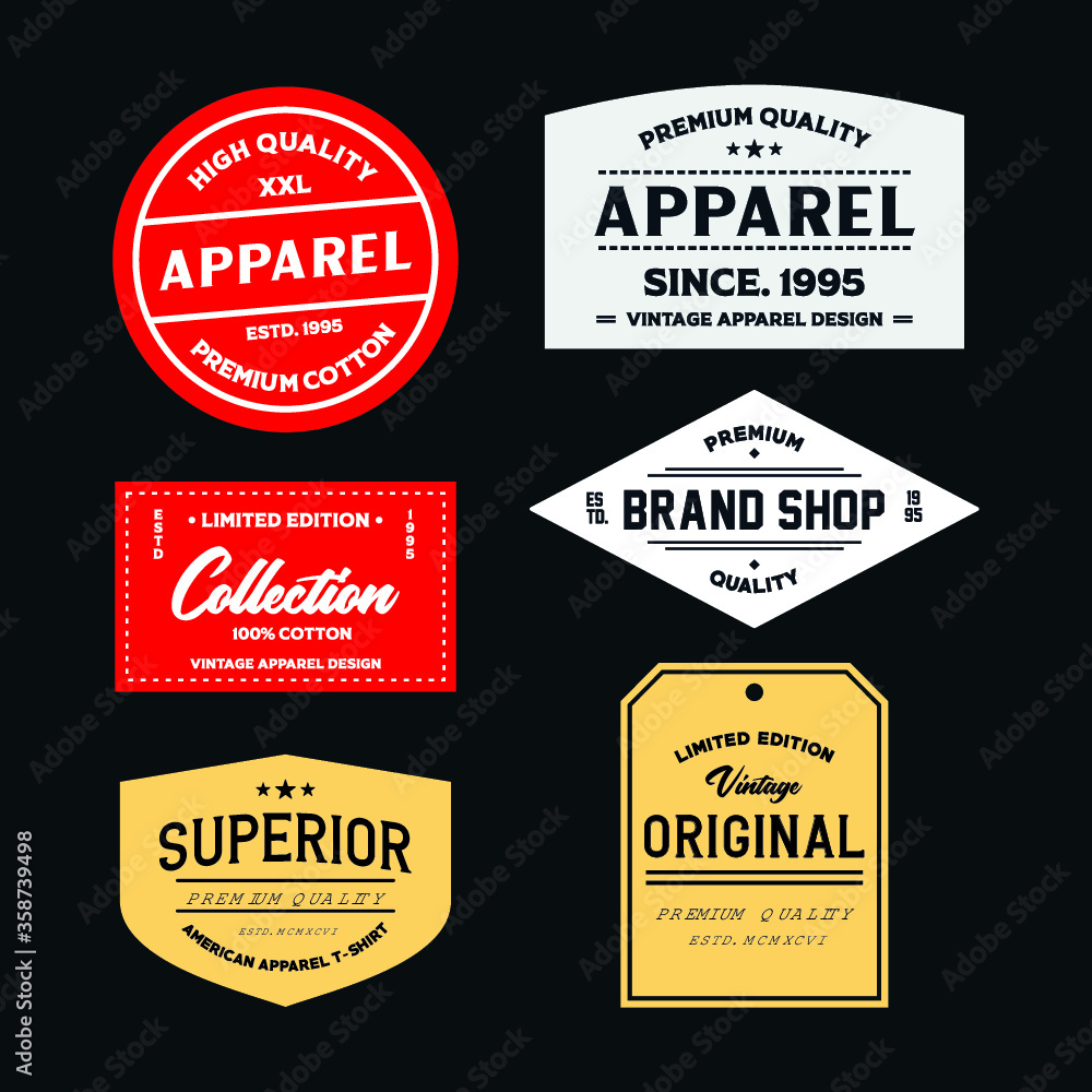 Clothing label tag with retro style