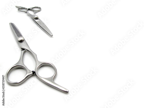 Scissors Barber  Scissors Salon   Scissors Realistic Metal silver  Scissors Classic  Scissors for a hairstyle on White Background