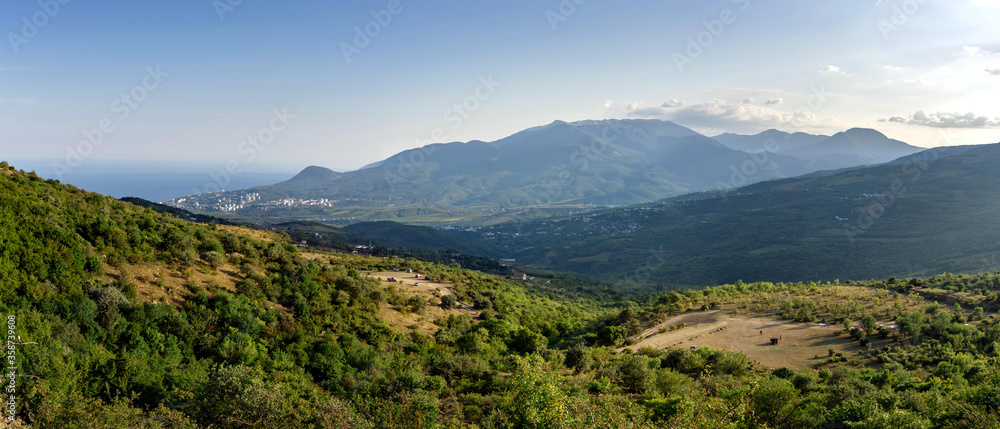 view of the Alushta valley from the slope of the Demerdzhi mountain
