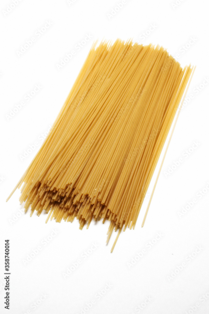 Noodles, View from Above on white background Noodles, View from Above on white background