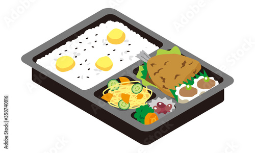市販のアジフライと栗ご飯弁当