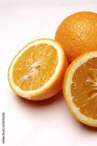 Oranges  Close Up on white background .