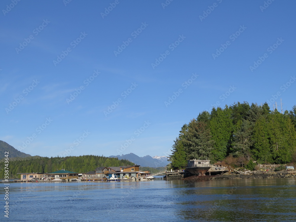 the lake in Tofino on Vancouver Island in the province British Columbia in the month of December, Canada