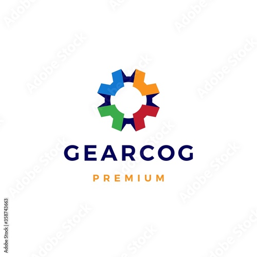 gear cog cogs logo vector icon illustration