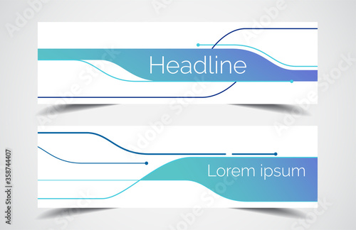 Set of modern design - Vector web banners design background or header templates, horizontal advertising business banner.