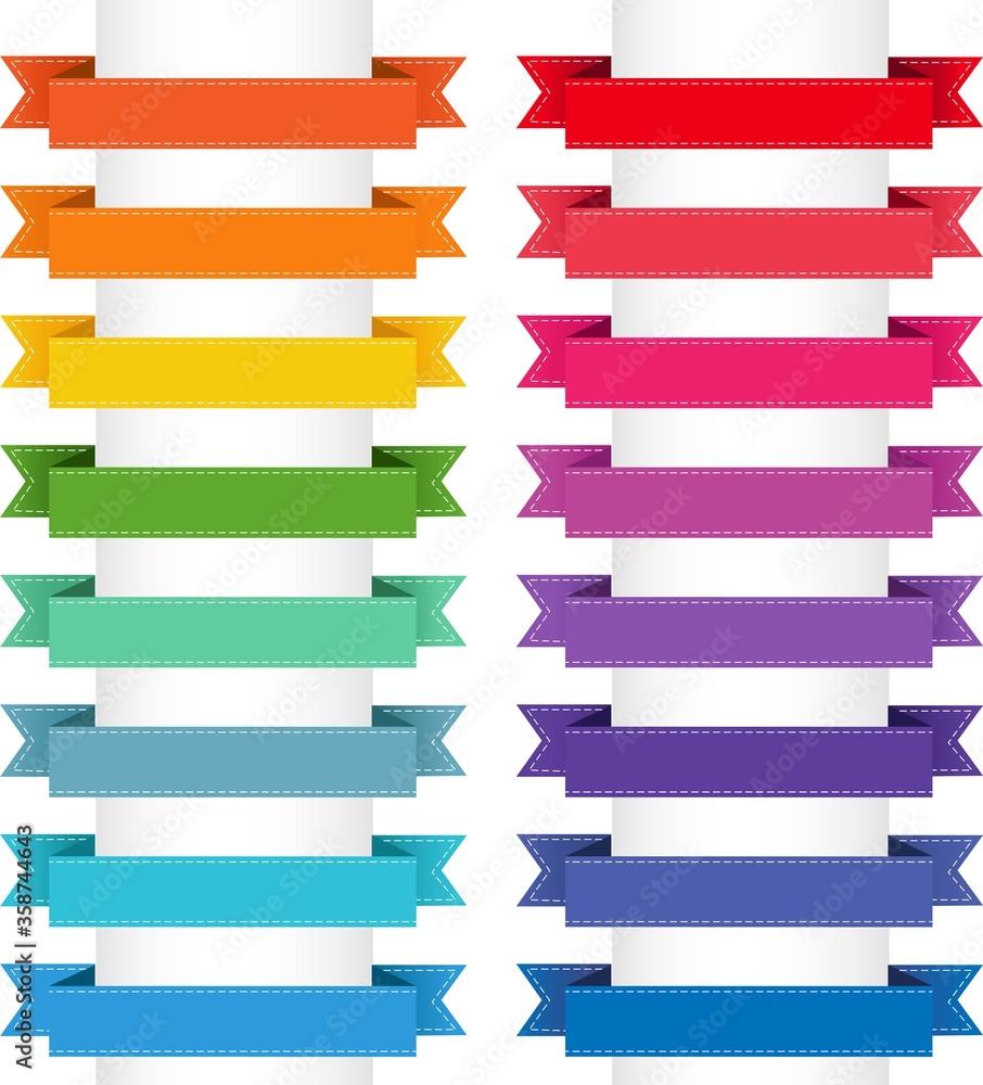 Colorful Big Collection Isolated White Background, Vector Illustration