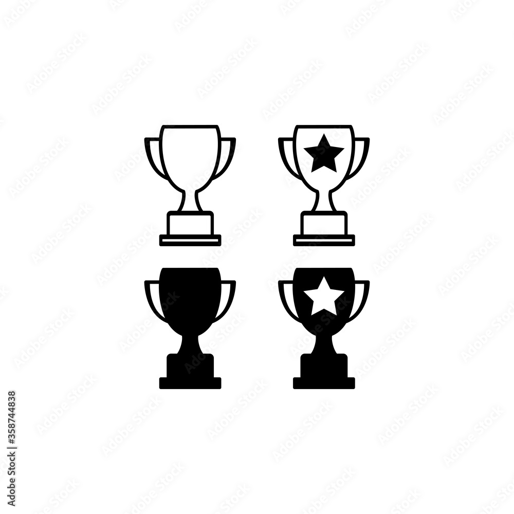 Trophy icon in a trendy flat design, symbol of the championship competition icon Trophy icon in a trendy flat design, symbol of the championship competition icon