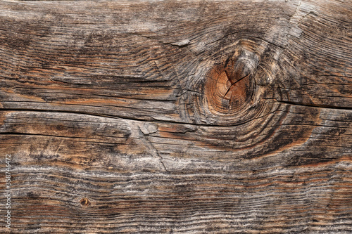 Kräftige, alte Texturaus verwittertem Holz mit einem deutlichen Astloch