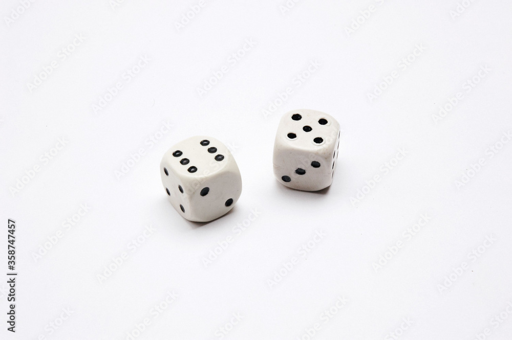 Two Dices on white background . Two Dices on white background .