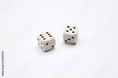 Two Dices on white background .
