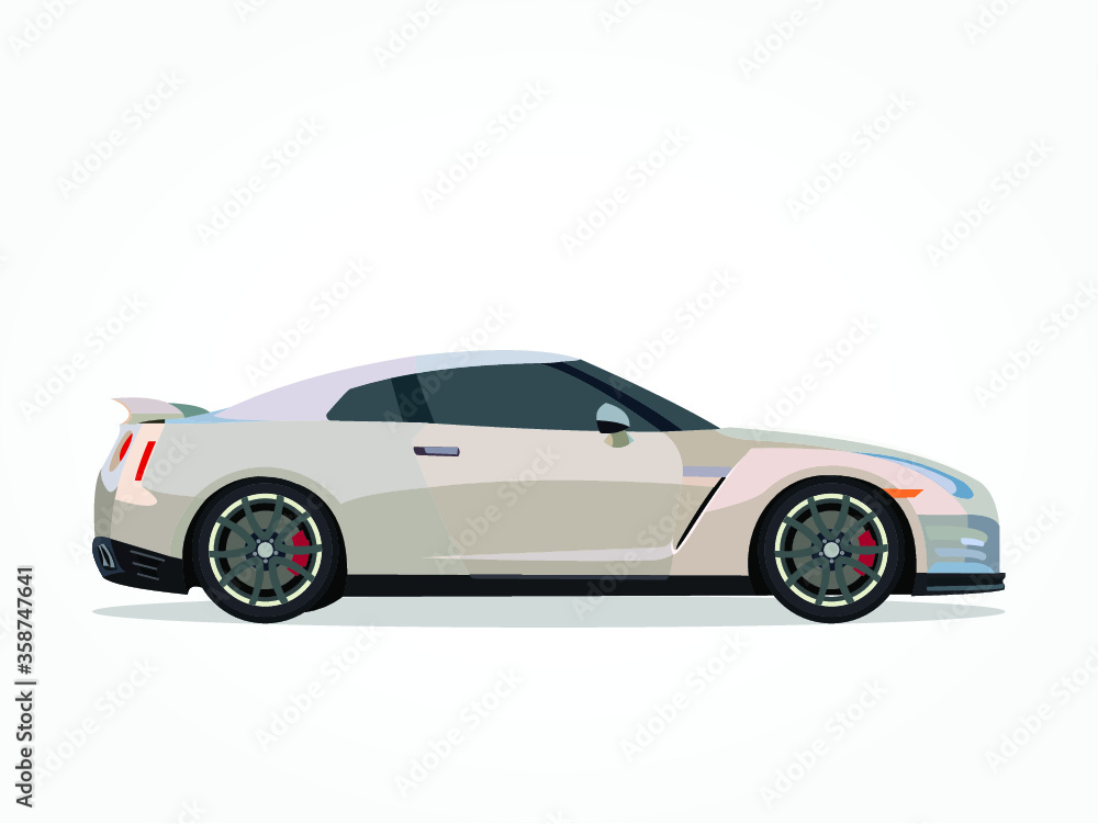 detailed body and rims of a flat colored car cartoon vector illustration detailed body and rims of a flat colored car cartoon vector illustration