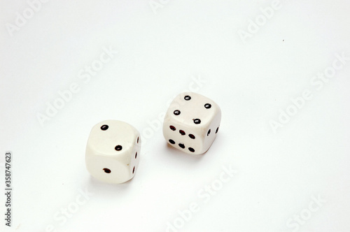 Dice on white background .