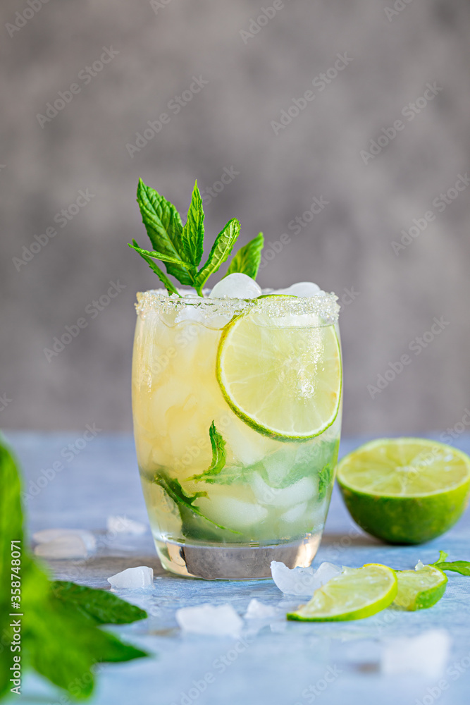 Mojito fresh drink with mint leaves and lime Mojito fresh drink with mint leaves and lime