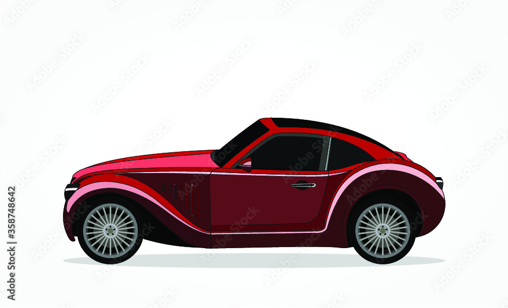 detailed body and rims of a flat colored car cartoon vector illustration detailed body and rims of a flat colored car cartoon vector illustration