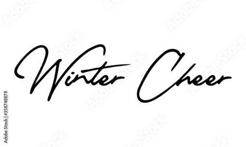 Winter Cheer Typography Black Color Text On White Background