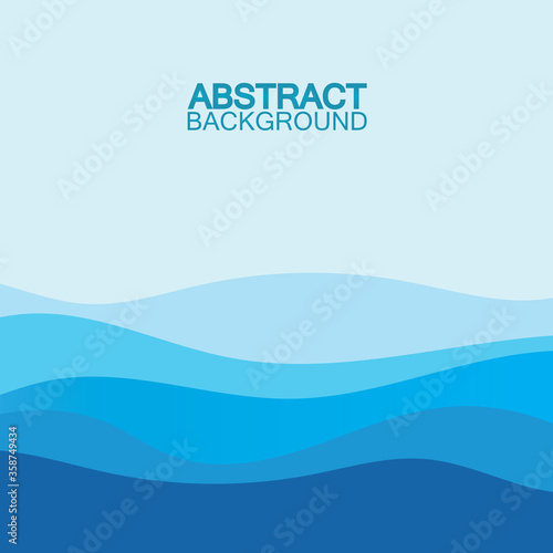 Blue wave vector abstract background flat design stock illustration