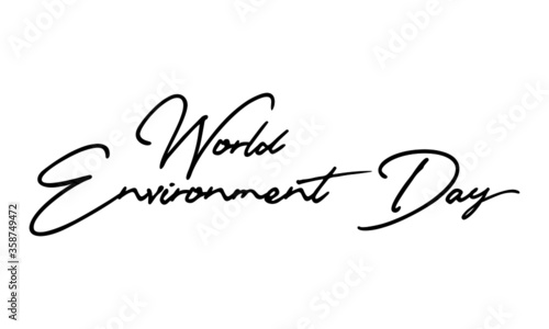 World Environment Day Typography Black Color Text On White Background