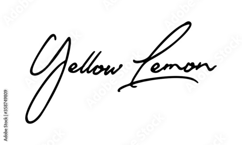 Yellow Lemon Typography Black Color Text On White Background