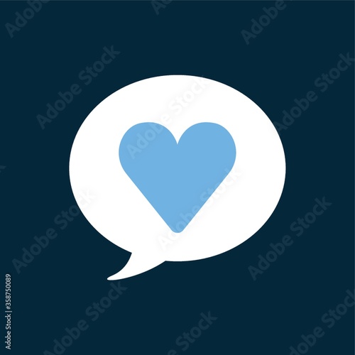 chat bubble with favorite icon