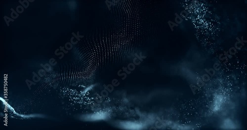 Abstract alien tech particle animated background. 3D animation with realistic depth and blur pattern for credit sequence and titles - 4K