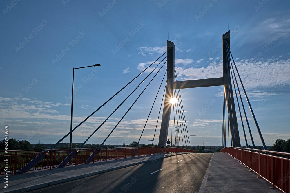 Fototapeta premium Schrägseilbrücke Schlunzig.