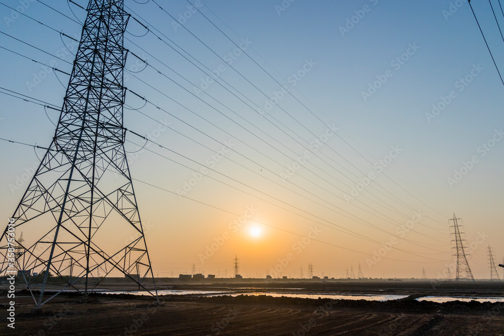 Power poles in Gujarat