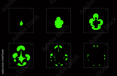 liquid explosion effect. Explosion Animation effect. Animation Sprite sheet for games, cartoon or animation. vector style animation effect 1227.