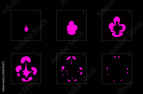 Poison explosion effect. Explosion Animation effect. Animation Sprite sheet for games, cartoon or animation. vector style animation effect 1228.