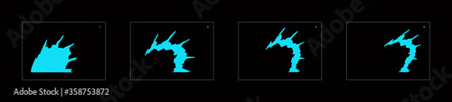 Water explosion effect. Explosion animation effect. Animation sprite sheet for games, cartoon or animation. vector style animation effect 1230.