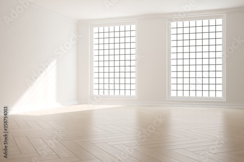 modern white empty room interior design. 3D illustration