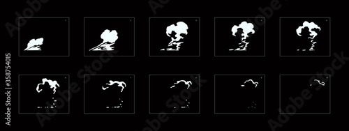 Explosion Smoke effect. Explosion Animation effect. Animation Sprite sheet for games, cartoon or animation. vector style animation effect 1235.
