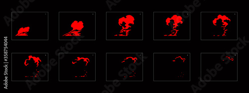 Fire explosion effect. Explosion Animation effect. Animation Sprite sheet for games, cartoon or animation. vector style animation effect 1238.