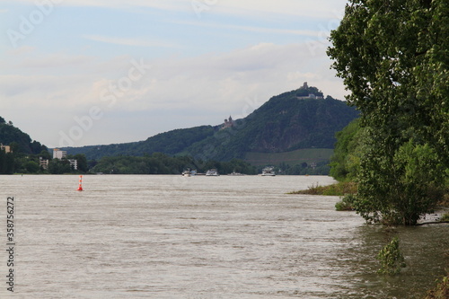 View over the Rhine to a mountain © Lato-Pictures
