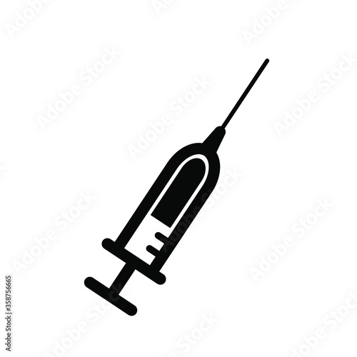 Injections and medicines Vaccine and syringe Vector icon illustration