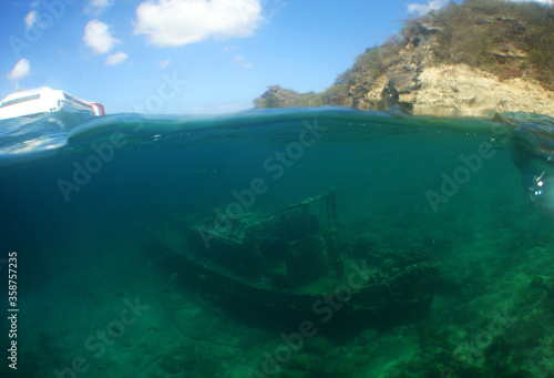 underwater ship wreck caribbean sea Curacao