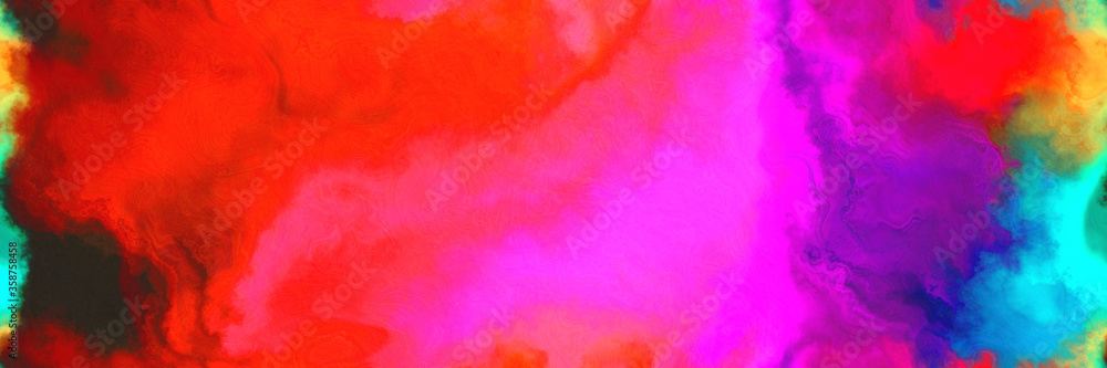 abstract watercolor background with watercolor paint with teal blue, crimson and very dark violet colors. can be used as background texture or graphic element