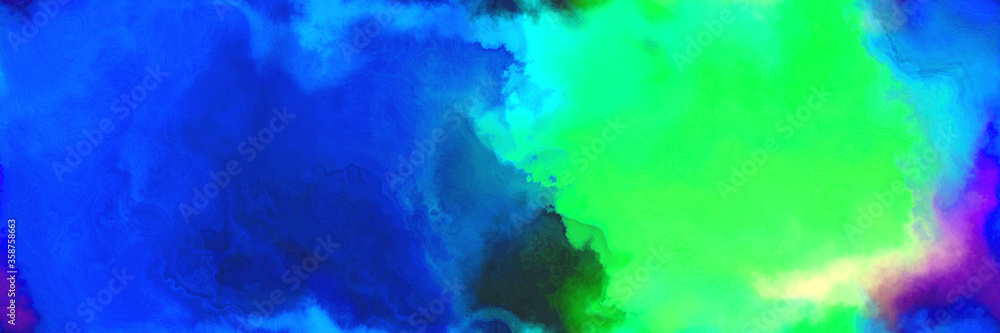 abstract watercolor background with watercolor paint with strong blue, vivid lime green and ash gray colors. can be used as background texture or graphic element