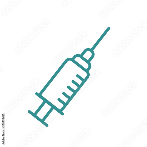 Injections and medicines Vaccine and syringe Vector icon illustration