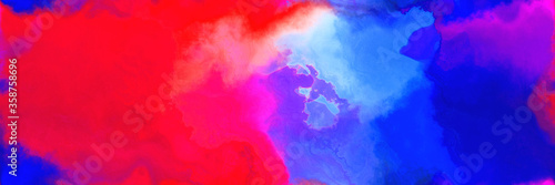 abstract watercolor background with watercolor paint with crimson, medium blue and medium purple colors and space for text or image