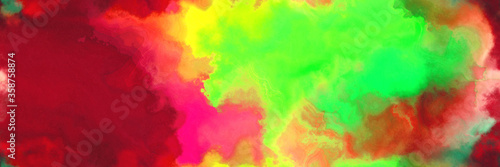 abstract watercolor background with watercolor paint with firebrick  moderate green and vivid lime green colors. can be used as background texture or graphic element