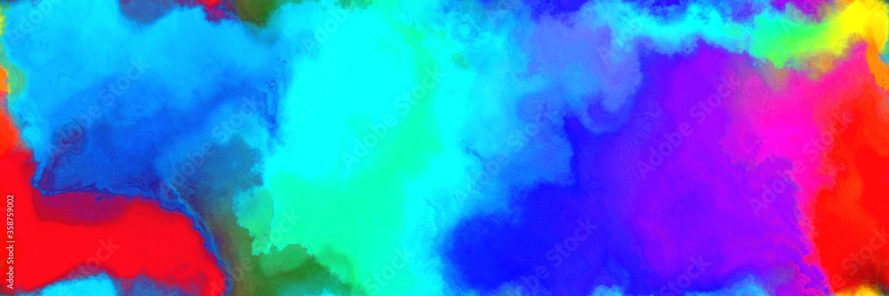 abstract watercolor background with watercolor paint with moderate pink, medium violet red and bright turquoise colors. can be used as web banner or background