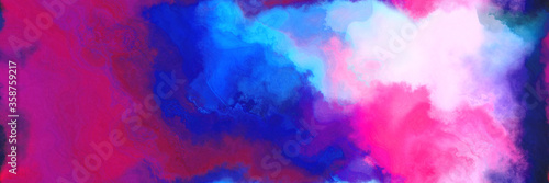 abstract watercolor background with watercolor paint with dark magenta, lavender blue and strong blue colors