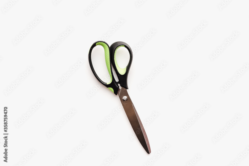 stationery scissors, scissors with plastic handle, baby scissors, scissors on a white background stationery scissors, scissors with plastic handle, baby scissors, scissors on a white background