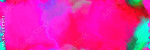 abstract watercolor background with watercolor paint with deep pink, light sea green and magenta colors and space for text or image